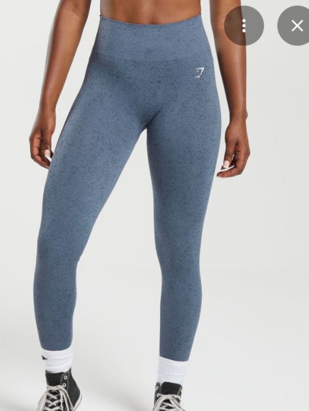 New Gymshark Seamless High-Rise Leggings in Slate Blue Speckle, Size S